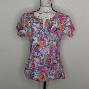 Vera Bradley Multicolored Scrub Top